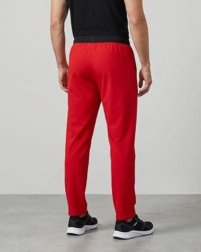 2 Tone Colour Nylone Men’s Jogger Pants with Drawstring Waist | Relaxed Fit Track Pants with Deep Pockets | Casual Gym Sports Wear Lower for Men (in, Numeric, 28, Regular, Red & Black) 3