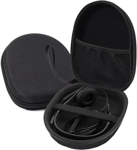 VERTUS® Headphone Carrying Hard Storage Bag Pouch Case Cover for Logitech H390 H540 H340 H570e H151/ Jabra Evolve 40/20 Ms /20 UC/ Evolve2 30/ Poly Voyager Focus 2 UC 4320 UC/Blackwire 3210 (Black)