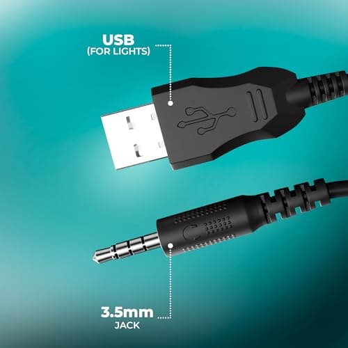 ZEBRONICS Jupiter 3.5mm Premium Gaming Over Ear Headphone with 50mm Neodymium Drivers, Extra Soft Ear Cushion,Suspension Headband, Braided Cable,Volume Controller, Multicolor Lights, Pop Filter 5