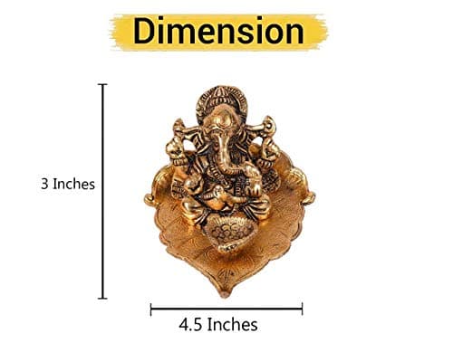 Collectible India Return Gift Ganesh Idol on Leaf - Lord Ganesha with Diya - Metal Diya for Diwali Decoration Items Home Decorative Gift Puja Gifts Corporate, Diwali Gift Item 5