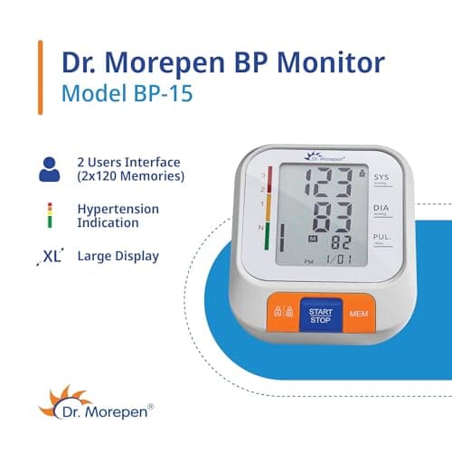 Dr. Morepen Arm Blood Pressure Monitor Model BP-15,White 2