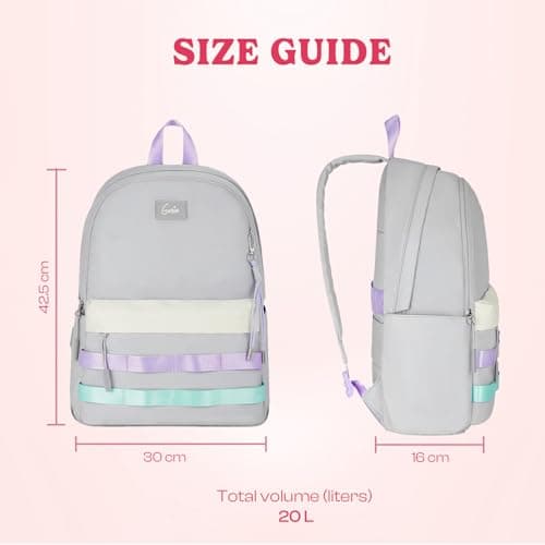 Genie Kpack Laptop Backpack for 15.6 Inch Laptop, Grey | Spacious College & Office Backpack for Women & Girls 5