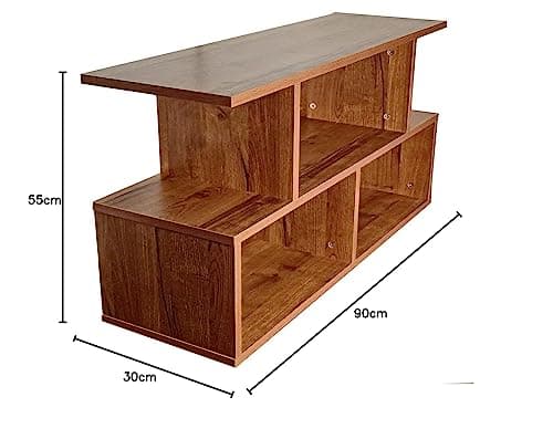 AAROORA Engineered Wood TV Entertainment Unit with Storage Shelf (Wallnut Finish), 30 x 90 x 55 CM 3