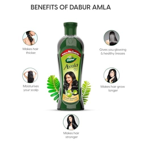 Dabur Amla Hair Oil - 1100ml (550ml x 2) | For Strong, Long and Thick hair | Nourishes Scalp | Controls Hair Fall, Strengthens Hair & Promotes Hair Growth 3