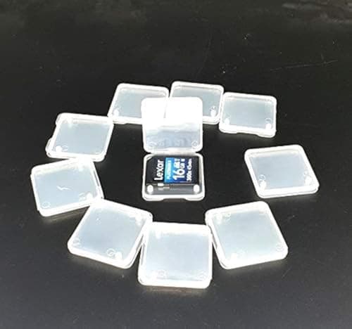 SHOPEE 10Pcs SD SDHC Memory Card Case Holder Box Storage Hard Plastic Transparent Holder (Pack of 2)