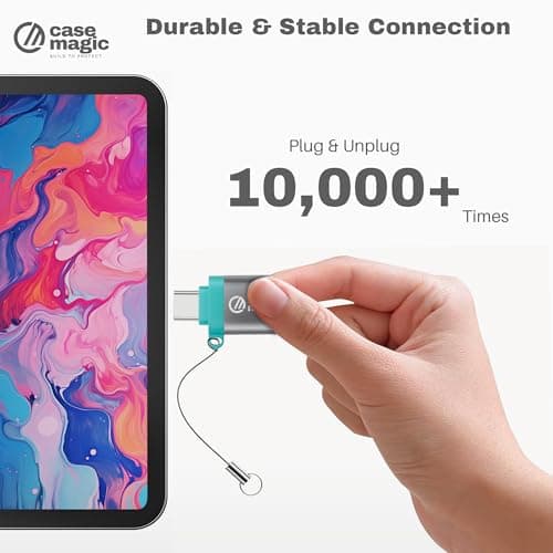 case-magic USB A 3.0 Female to USB C OTG Adapter Converter| 15W Fast Charging, 5Gbps Data Speed, Aluminum Shell Connector for Smartphones, Laptops, Tablets, Chargers, MacBook & All Type C Devices 4