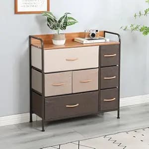 Amazon Brand – Umi Fabric Chest of 7 Drawers Closet Drawer Organizer for Wardrobe Drawer Storage Organizer Chest of Drawer for Closet Living Room Bedroom Storage Organizer Stand Bookself -78.5x29x80cm
