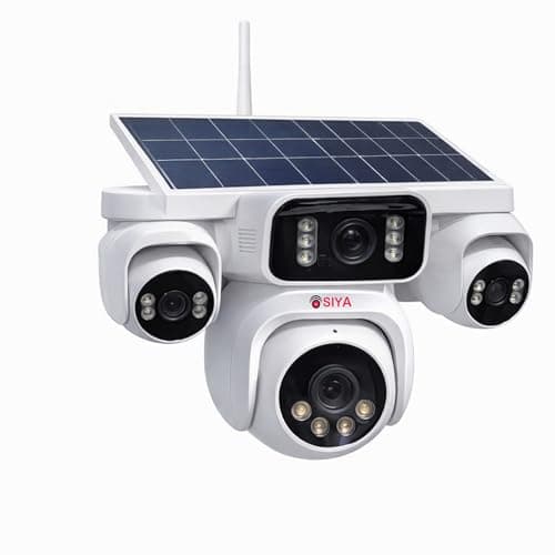 SIYA 3-in-1 Solar 4G WiFi Security Camera | 360° Triple Lens CCTV Camera | PTZ Dome + Dual Side Cameras | Wireless Outdoor Camera with SIM Support, Night Vision, Motion Detection & Mobile Monitoring