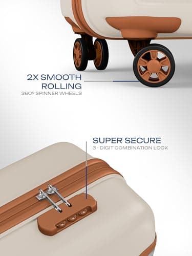 Safari Pentagon Pro 8 Wheels 55cm Cabin Size Trolley Bag, Hard Case Polypropylene, 360º Wheeling Small Carry-on Luggage, Suitcase for Travel, Trolley Bags for Travel, Luxury Beige 3