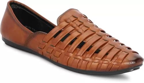 FAXIAN Men's Tan Synthetic Slip_On Comfortable/Attractive & Ethnic Nagra Juttis & Mojaris 10 (UK/India) (2015)