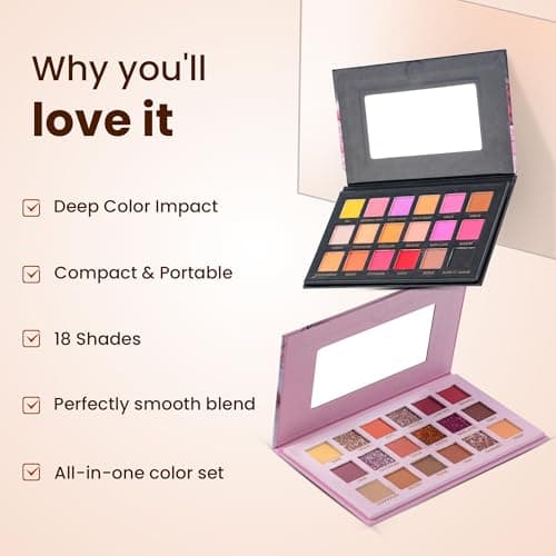 HUDA GIRL Beauty Rose Gold Remastered Edition + Nude Edition Eyeshadow Makeup Kit (Combo Kit of 2 Eyeshadow) Matte And Shimmers Finish,36 gm 2