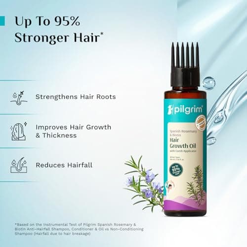 Pilgrim Spanish Rosemary & Biotin HairGrowth Oil to Control Hair Fall & Strengthens Hair 100ml | Rosemary essential oil for hairgrowth | Reduces Hairfall | Strengthens Hair I For Women and Men 4