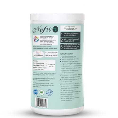 Pro360 Nefro LP Powder Vanilla Flavour – 750g Low Protein Nutrition Supplement for Kidney Health (Non-Dialysis) – Vanilla Protein Powder Enriched with L-Taurine, L-Carnitine & Essential Nutrients 3