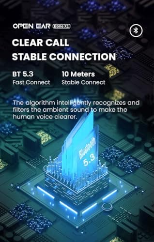 NOERLX Bone Conduction Headphones, Open Ear Wireless Headphones with Microphone, Bluetooth 5.3, 6 Hours of Use Time, IPX5 and Sweat Resistant Sports Headphones for Outdoor, Workout, Cycling (Blue) 3