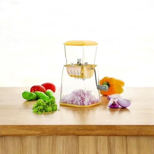 Exclusive Plastic Kitchen Onion, Chilly, Dry Fruit & Vegetable Cutter, Onion Chopper/Easier and Quicker Manual Hand Onion Cutter Machine for Kitchen (Multi-Color)