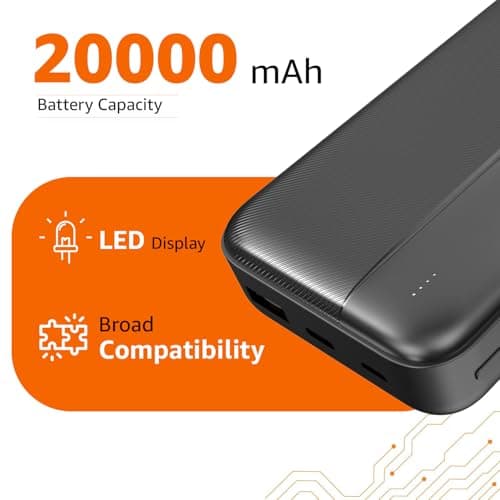 Amazon Basics 20000 mAh Power Bank | 22.5W Fast Charging | Dual Output & Input | Charge 3 Devices Simultaneously | for Smartphones, TWS Earbuds, Speakers, Tablets (Black) 2