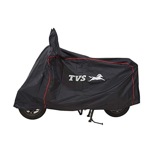 TVS Bike Cover for Rain with UV Protection & Dustproof, Universal Fit, Water Resistant & All Weather Protection with Two Wheeler Cover|Keeps Bike Cool|Perfect Bike Body Cover|Easy to Use- Black