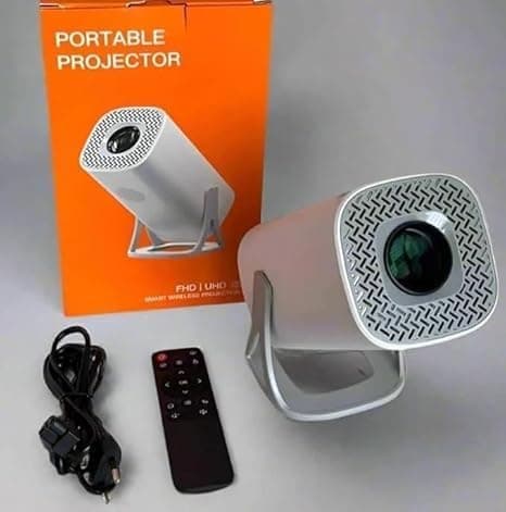 S40 HD Smart Portable Projector, 3500 Lumens, 180° Rotatable, Compact Mini Design, Multiple Ports with HDMI, USB, AV 4