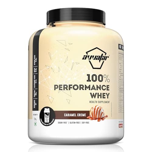 avvatar PERFORMANCE WHEY PROTEIN | 2Kg | Caramel Creme Flavour | 26g protein | 57 servings