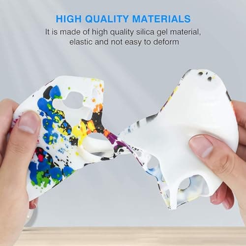 OIVO INDIA Black & Multicolor Controller Silicone Cover Case PS5 Controller Skin Anti Slip Protective Case Sleeve Compatible with Sony PlayStation 5 Controller (Combo of 2) 4