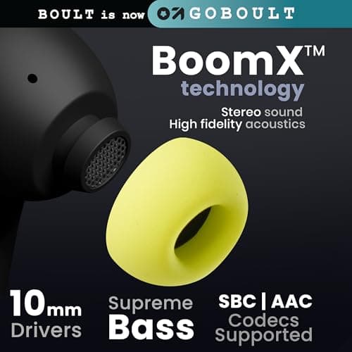 GOBOULT Z40 True Wireless in Ear Earbuds with 60H Playtime, Zen™ ENC Mic, Low Latency Gaming, Type-C Fast Charging, Made in India, 10mm Rich Bass Drivers, IPX5, Ear Buds TWS (Black) 5