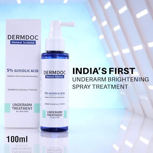 DermDoc 5% Glycolic Acid Underarm Brightening Spray Treatment (100 Ml)|Multipurpose Exfoliating Toner For Dark Spots On Face & Body|Helps With Dark Neck & Knees,Strawberry Legs With 5% Salicylic Acid 2