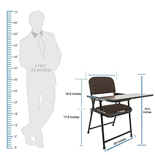 CELLBELL C62 Folding Study Chair with Cushion and Adjustable Writing Pad for All Age for Work from Home, Study, Tutorial, College, School, Classroom, Home, Office, Educational Centre, Black 2