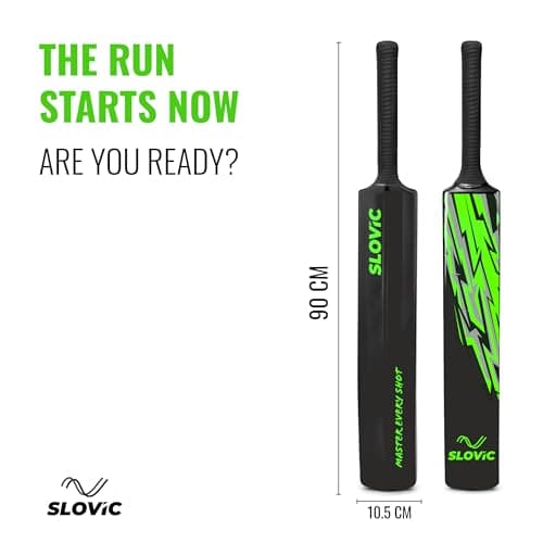 Slovic Cricket Bat [90 x 10.5 CM] | Full Size Tennis Bat for Cricket | Cricket Bat-Ball for All (Above 14 Years) | Plastic Bat for Indoor Tournament | Lightweight Fiber Bats for Cricket kit 2