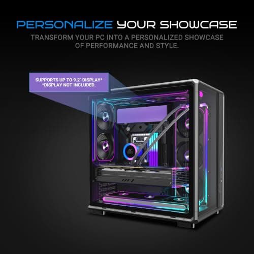 Ant Esports Crystal X8 Frame Gaming Cabinet | ATX Mid Tower | Dual Chamber Panoramic Tempered Glass | 8X 120mm Pre-Installed ARGB Fans (Mono Fan Frame) | Reverse Blade Intake | BTF Support | Black 5