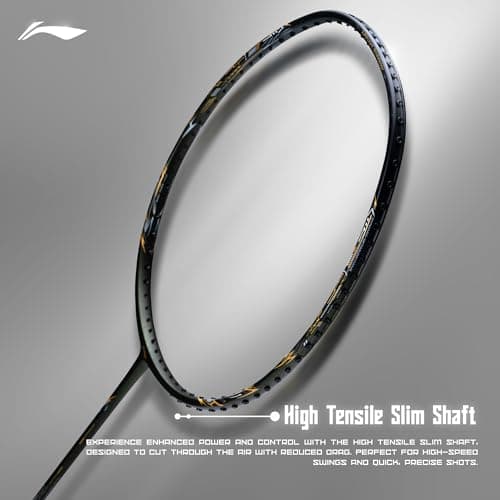 Li-Ning G-Force 3800 II Superlite Strung Badminton Racket with Full Cover | 5U | Maximum Tension ≤ 30 Lbs (Olive Green/Black) 3