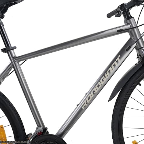ROADGIANT BRO-Code 700C Hybrid Bicycle | Dual Disc Brake | 21 Speed Shimano | Aluminum Frame | Light Weight | Unisex | for All-Terrain Riding | Grey 3
