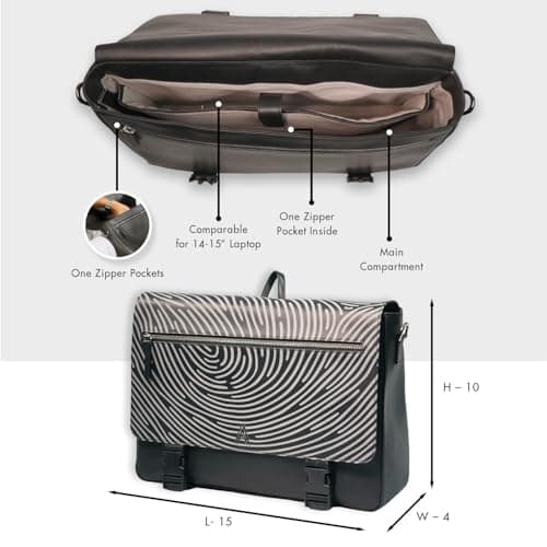 AKS & AD Neogenesis Unisex 2-in-1 Laptop Sling and Backpack | Premium Leather I Unique Design I Eco Friendly I Modern Elegance 4