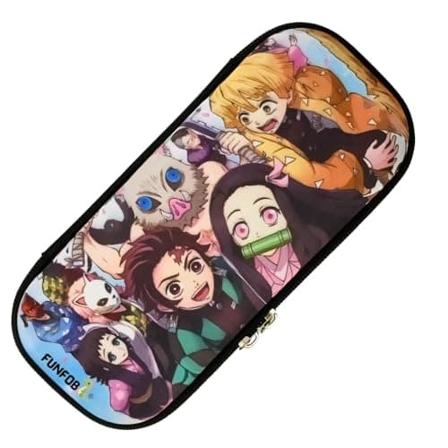 Funfob Polyester Demon Slayer Pencil Case For School & College | Zenitsu & Others, Black 3