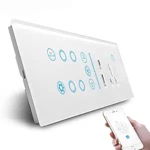 Protium Multi function Smart Switch, Compatible with Alexa, Google Home, Smart Things & Smart life App (4 Gang+20A AC+ Fan Regulator+ 13A Socket + USB A & Type C) White Color