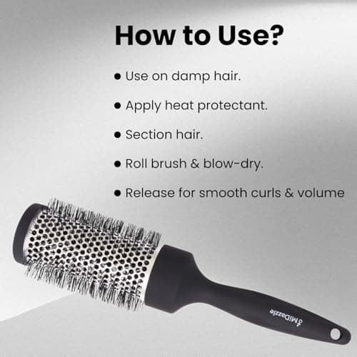 Midazzle Hot Curl Brush for Hair Styling, Blow Dry Tool for Curls, Volume & Waves, Anti Frizz Smoothing, Professional Salon & Home Grooming Accessory, Small Size (India's Fastest Growing Brand) (MIHB0 5