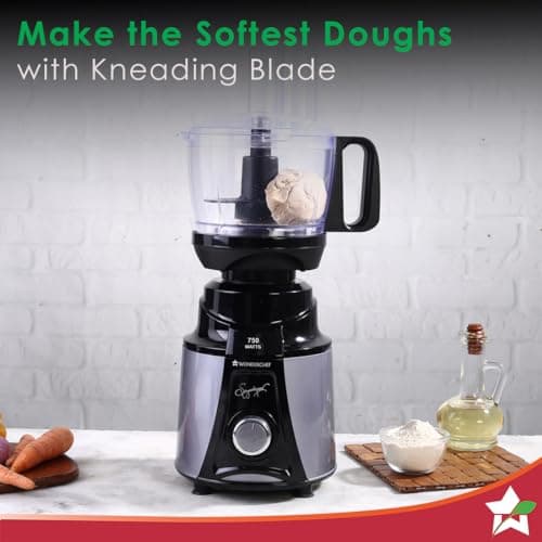 Wonderchef Galaxy Food Processor 750W Mixer Grinder, 100% Copper Motor, 4 Jars + FP attachment, Black & Grey, 5 Year Warranty by Wonderchef 4