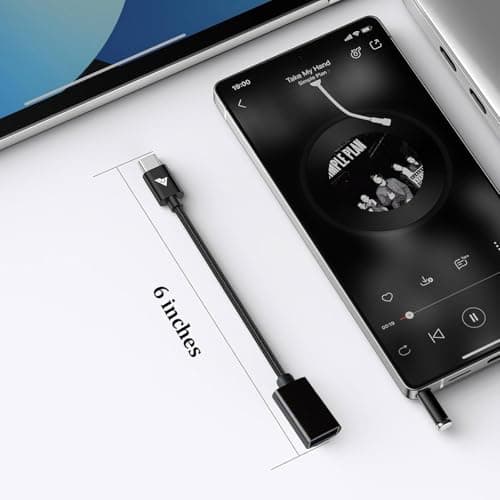 DR VAKU® Type C to USB A 3.0 OTG Cable Adapter Connector Fast Charging Data Transfer Cord Speed Upto 4.8 GBPS Nylon Braided for iPhone 17/15/16 Laptops, Smartphone & Other Type C Devices- Black 3