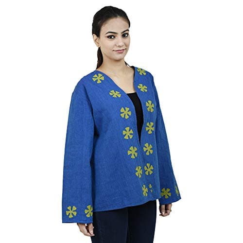 Tribes India Women's Cotton Straight Kurta (1STXWOMRJ05328_A_L_Blue_Large) 2
