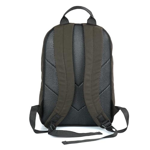 Giordano Unisex Stylish Canvas 20L, 14 inch Laptop Backpack for Men & Women | Durable & Lightweight | Padded Adjustable Shoulder Strap | Perfect for College, Work & Travel | BROWN 4