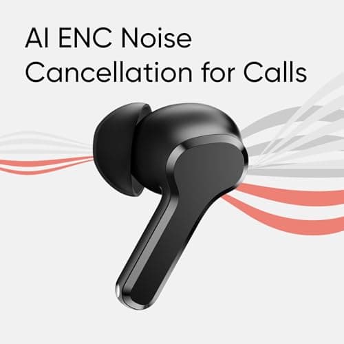 realme Buds T110 Bluetooth Truly Wireless in Ear Earbuds with mic, AI ENC for Calls, Google Fast Pair, 38 Hours Total Playback with Fast Charging and Low Latency Gaming Mode (Punk Black) 3