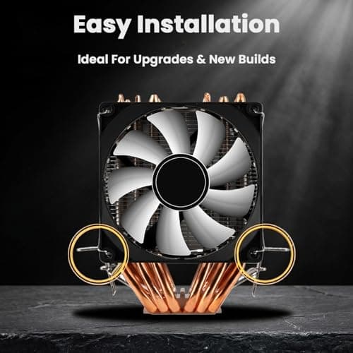 ZORBES® Triple Fan CPU Air Cooler with 6 Heat Pipes, 3×120mm ARGB Fans, High Performance Tower Cooler for Intel LGA 115X/1200/1700/1851 & AMD AM4/AM5, RGB PC Cooling System 4