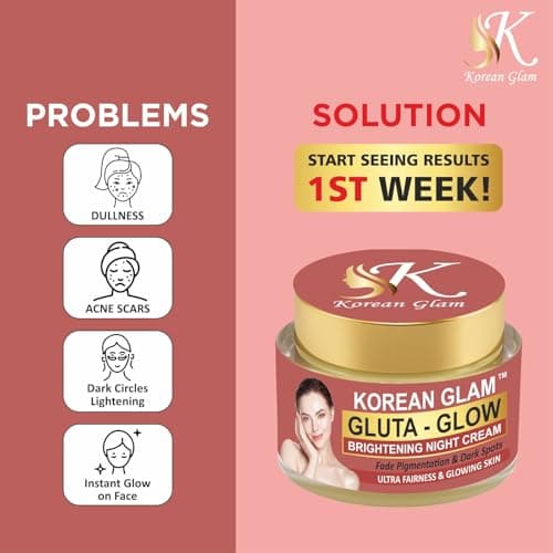 Korean Glow Brightening Night Cream for Fair & Glowing Skin | Reduces Dark Spots, Acne Scars & Pigmentation | Deep Nourishment & Hydration – 30g 4