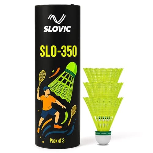 Slovic Shuttlecock Set [Pack of 3] | Badminton Shuttle Cock with Aerodynamic Wing Rib Design | Durable Nylon Feather Cock | Stable Flight & Fast Recovery | Ideal for Indoor & Outdoor Games