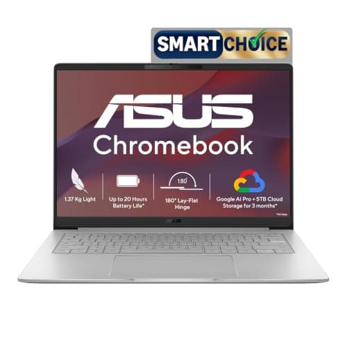 ASUS Chromebook CM1405 (2026), Smartchoice, MediaTek Kompanio 540 Processor, 8GB RAM, 128GB SSD, FHD, 14"(35.5 cm), Chrome OS, Pure Grey, 1.37 Kg, CM1405CM4A-S60033, Thin & Light Laptop