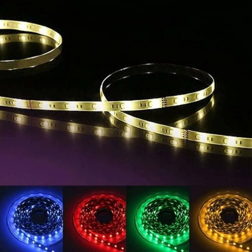 OJIVA RGB LED Strip Light Kit Dimmable Color Changing Light Strip Music Sync Controller Control LED Lights for Bedroom, Living Room, TV Backlighting, Kitchen, 1M, 44-Key Ir 30LED 2