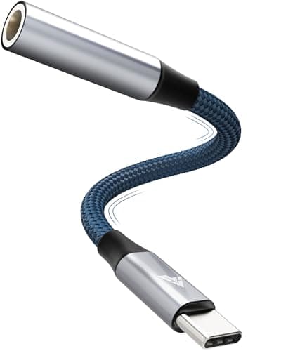 eller santé® SonicArc Type C to 3.5 mm Jack Digital Audio DAC 24bit/96KHz 3.5mm Connector Aux Cable,Headphone,Earphone USB C Converter/Adapter for Samsung, Oneplus, iPhone 17/16/15,Other Phone-Blue