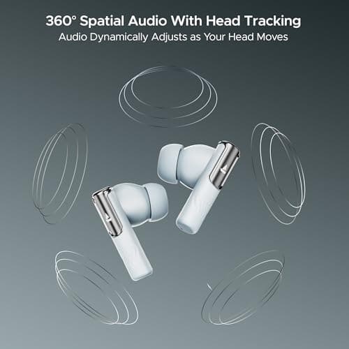 Boat Nirvana Ivy, 50dB Hybrid ANC, 360º Spatial Audio, Dynamic Head Tracking,Fast Charge,App Support, 50HRS Battery, v5.3 Bluetooth Earbuds, TWS Ear Buds Wireless Earphones with mic (Quartz Cyan) 3