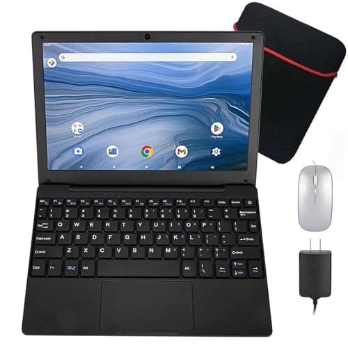 HBESTORE 10.1Inch Lapttop,Quad-Core Processor with Android 12.0 OS, Built-in Camera, WiFi,USB Interface, Tpye-c Charging for Learning and Entertainment (Black 2GB+64GB)