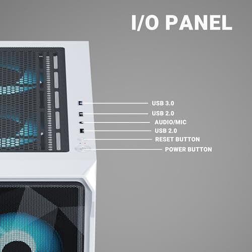 Ant Esports 100 Air Mini M-ATX Computer Case/Gaming Cabinet - White | Support M-ATX, ITX, | Pre-Installed 2 Rainbow Fans at Front 4