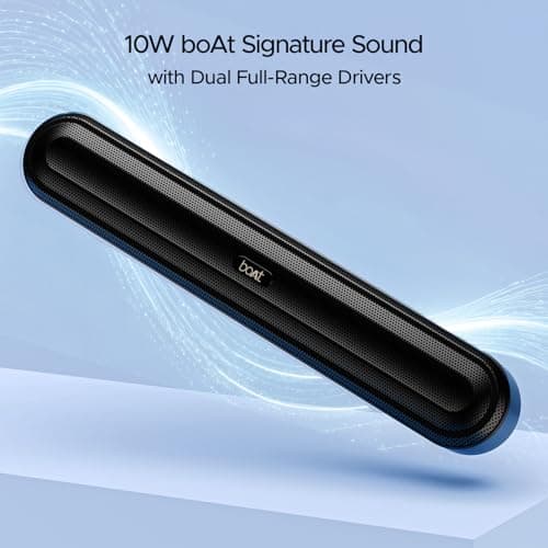 Boat Aavante Bar 490 10W Signature Sound, Dual Full-Range Drivers,7 HRS Battery, Built-in Mic,2.0 CH, TWS Feature,Multi Connect, Bluetooth Sound Bar, Soundbar Speaker (Classic Black) 4